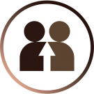 black and hispanic infographic icon with arrow pointing up between them